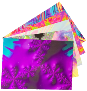 all five psychedelic fractal postcards